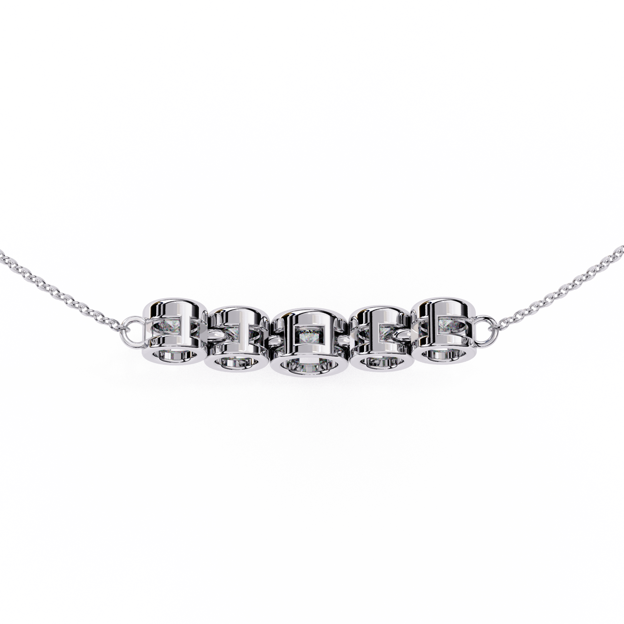 Solitairekart 0.26ct Bezel-Set Natural Diamond Bar Necklace-HI Color, VS-SI Clarity